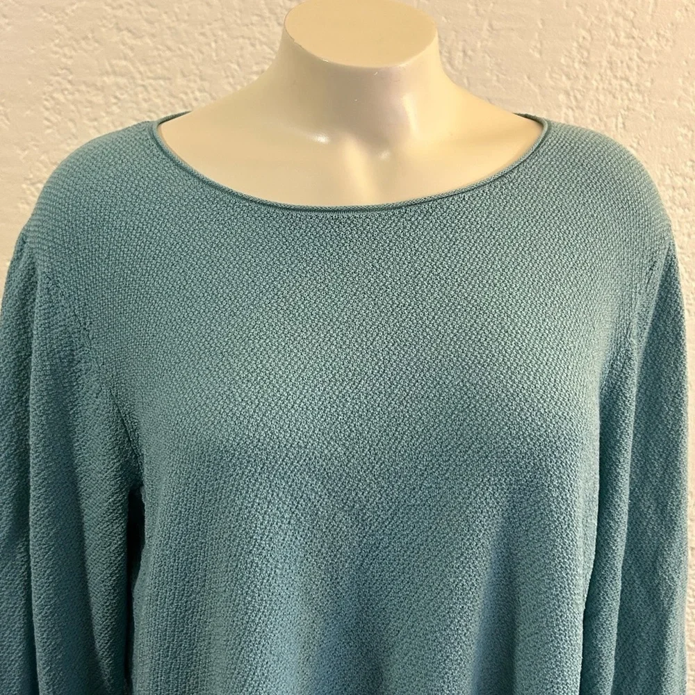 EILEEN FISHER PL MINT TURQUOISE 100% wool SWEATER as is